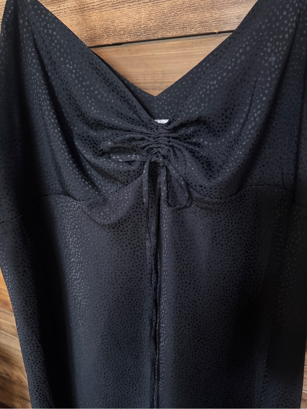 Little Black Spaghetti Strap Midi Dress Emma & Michelle Size XL 14/16 Silky - Picture 4 of 8
